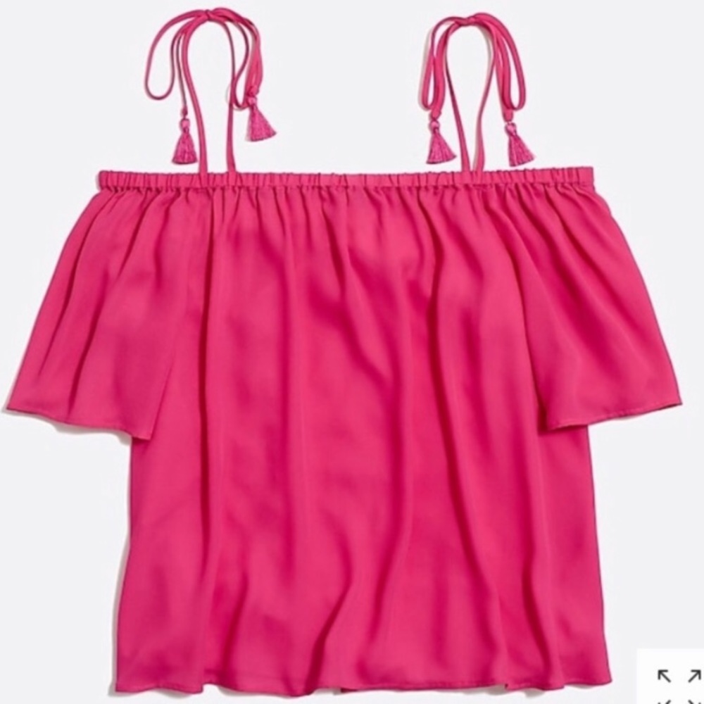 Off-Shoulder Tie-Strap Women's Top in Hot Pink
